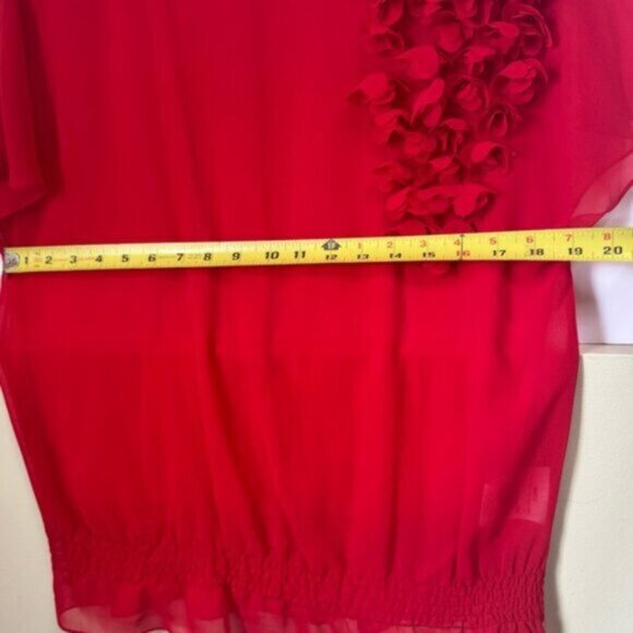 Ted Baker Floral Applique 3D Chiffon Sheer Top Blouse Crew Loose Red Box Fairy S - Picture 15 of 16